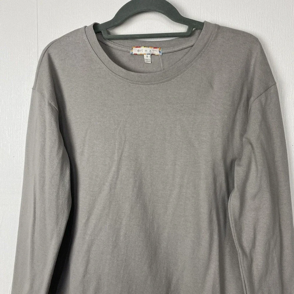 Anthropologie Eri + Ali NWT Taupe Long Sleeve Cotton Blouse Size Small. - Picture 2 of 11